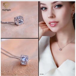 Thumbnail Dây chuyền bạc Ý 925 Huệ Ngân - Hình lập phương cá tính PP1522 4