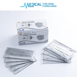 Thumbnail Khẩu trang y tế 4 lớp cao cấp PHÚC KHÁNG có giấy lọc kháng khuẩn màu xanh, xám hộp 50 chiếc - MEDICAL 3