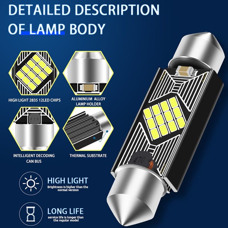 Ảnh Đèn Led Canbus Lymoyo C5W C10W 31mm 36mm 39mm 41mm 2035 12smd Tiện Dụng Cho Xe Hơi 1