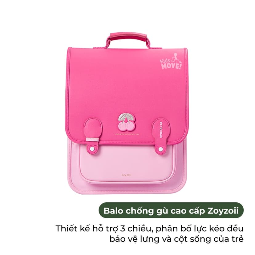 Ảnh Balo chống gù Zoyzoii cho bé tiểu học Retro series, siêu nhẹ, chính hãng cao cấp 2