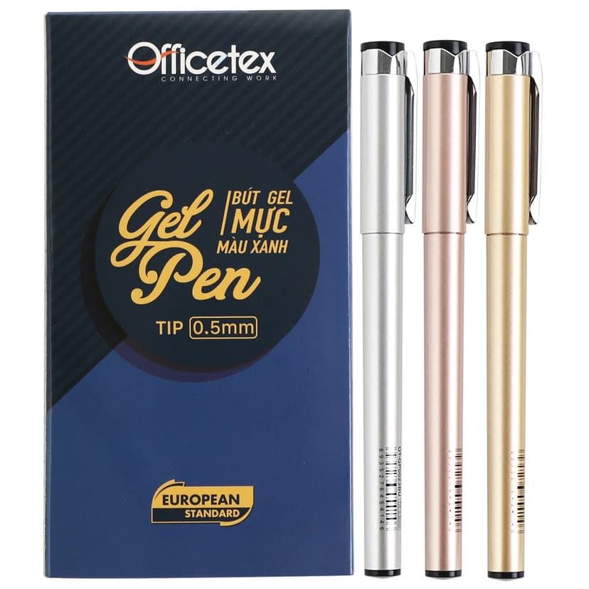 Ảnh Bút Gel Officetex mực xanh OT-GP0023BU (màu ngẫu nhiên 4 cây) 1