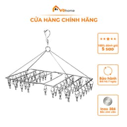 Thumbnail Móc chùm vuông inox chất lượng cao AVOHOME phơi đồ, phơi quần áo nhỏ cho cả gia đình 1