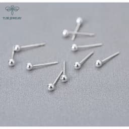 Thumbnail Khuyên tai bạc unisex TLEE bi minidot basic cá tính TLEE JEWELRY B0207 3