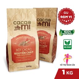 Thumbnail Bột ca cao nguyên chất không đường Cacao Mi Premium gu đậm làm bánh pha thức uống socola trà sữa 1kg 1