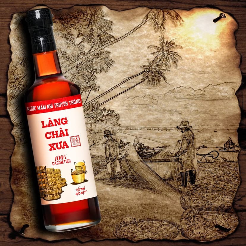 Ảnh Làng Chài Xưa truyền thống nhãn đỏ chai thủy tinh 500ml cốt nhỉ đặc biệt 4