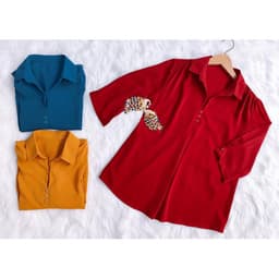 Thumbnail GOTI - Áo Trung Niên Nữ Cao Cấp Dáng Rộng Eo Tay Lỡ Cổ Sơ mi Tặng Mẹ U50 U60 Nhiều Size 3A01 3A02 3A05 3A06 4