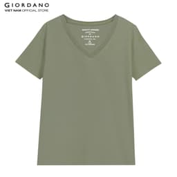 Thumbnail GIORDANO Áo Thun Ngắn Tay Cổ Tim Nữ 05322248 3
