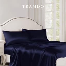 Thumbnail Bộ Chăn Ga Gối Lụa Cao Cấp NITE9SILK TRAMDO BEDDING Màu Xanh Đen 1