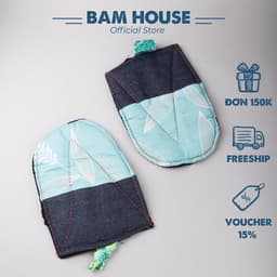 Thumbnail Bộ 2 miếng nhấc nồi Bam House vải dày cao cấp MNO01 1