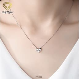 Thumbnail Dây chuyền bạc 925 Huệ Ngân - Tim phồng xinh xắn PP1481 2