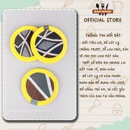 Thumbnail Đế lót ly tròn vải nỉ Bam House 2 lớp chống trượt tiện lợi cao cấp LOL01 2