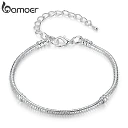 Thumbnail Vòng tay BAMOER chất liệu đồng màu bạc đơn giản quyến rũ cho nữ DIY 2