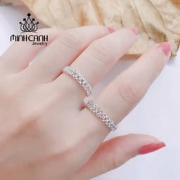 Thumbnail Nhẫn Kim Tiền Bạc Tài Lộc Đính Đá Viền - Minh Canh Jewelry 2