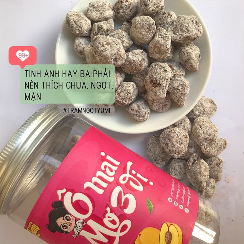Ảnh Ô mai mơ 3 vị Trạm ngọt Yumi xí muội chua mặn ngọt ăn vặt thơm ngon 3