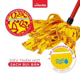Thumbnail Cây lau nhà VILEDA Supermocio Soft vải sợi siêu nhỏ, siêu thấm dùng cho sàn gỗ - chính hãng Vileda 3