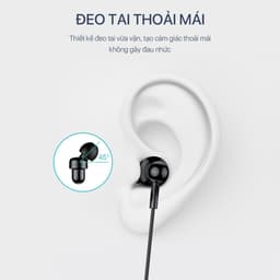 Thumbnail Tai Nghe Nhét Tai ROBOT RE20 Cổng Kết Nối Jack 3.5mm Hỗ Trợ Nghe Nhạc Và Đàm Thoại - Âm Bass Sống Động 2