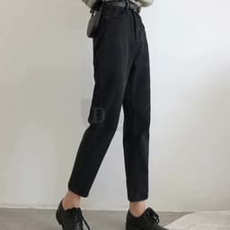 Thumbnail Daduhey Quần Jeans Nữ Lưng Cao Ống Đứng Thời Trang Hàn Quốc 2
