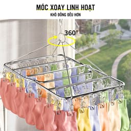 Thumbnail Móc chùm vuông inox chất lượng cao AVOHOME phơi đồ, phơi quần áo nhỏ cho cả gia đình 2