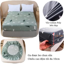 Thumbnail Ga trải giường ZingZingMart chất liệu cotton poly kích thước m6/m8 (Chưa kèm vỏ gối nằm) 1