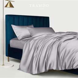 Thumbnail Bộ Chăn Ga Gối Lụa Cao Cấp NITE9SILK TRAMDO BEDDING Màu Xám Bạc 2