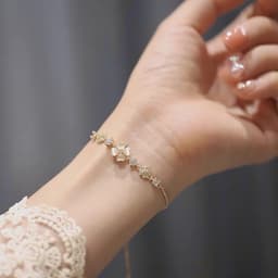 Thumbnail Lắc tay bạc nữ TLEE cỏ bốn lá đá trắng lấp lánh dây rút bạc 925 cao cấp TLEE JEWELRY LT0112 3
