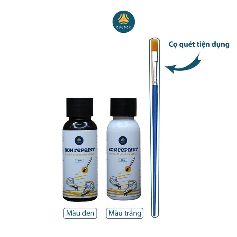 Ảnh Sơn Repaint giày - Phục hồi đế giày và che vết nứt trên đế giày (30ml) tặng kèm 2 cọ quét và cọ vẽ nét - PKBB213 4