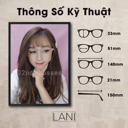 Thumbnail Gọng kính cận nam nữ càng nhựa dẻo nhiều màu, dáng mắt chữ nhật công sở Lani 2723 1