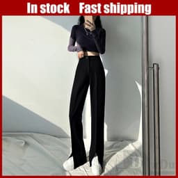 Thumbnail Daduhey Quần Dài Ống Rộng Đơn Giản Thoải Mái Thời Trang Cho Nữ 1