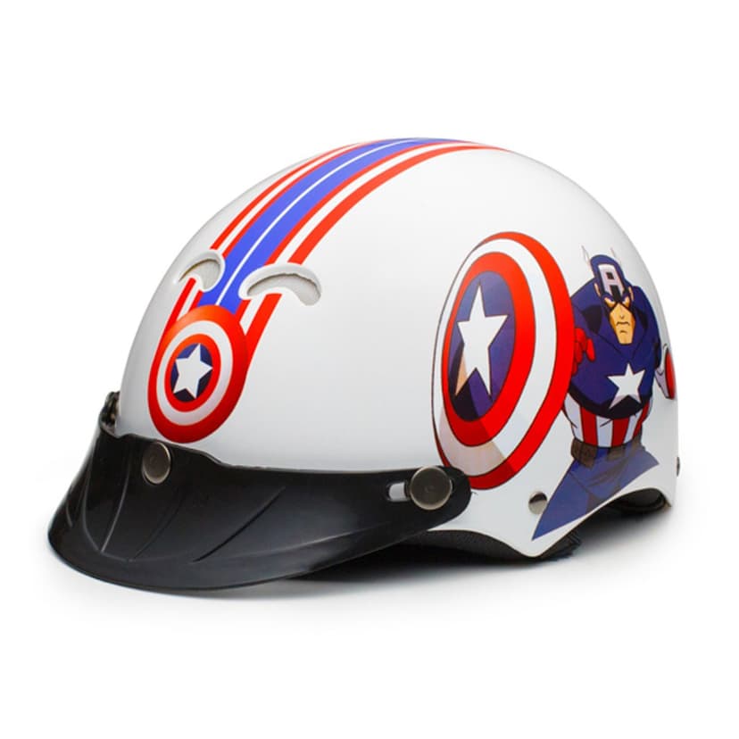 Ảnh Nón Bảo Hiểm Trẻ Em 1/2 Đầu Protec Kitty, Họa Tiết Siêu Anh Hùng Captain American 3