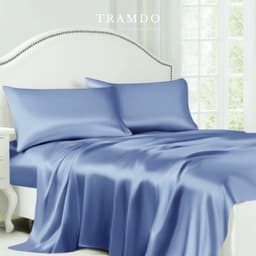Thumbnail Bộ Chăn Ga Gối Lụa Cao Cấp NITE9SILK TRAMDO BEDDING Màu Xanh Lam 1