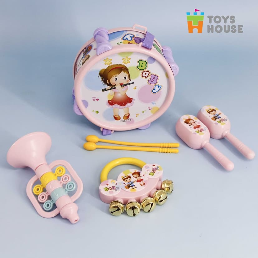 Ảnh Đồ chơi xúc xắc, lục lạc, kèn, trống cho bé từ sơ sinh Toyshouse TH1220-733A giúp bé phát triển thính giác 2