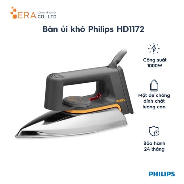 Ảnh Bàn ủi Philips HD1172 (Xám bạc) - Hàng chính hãng 1