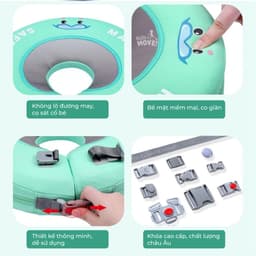 Thumbnail Phao bơi đeo cổ cho trẻ sơ sinh Mambobaby chính hãng, chống lật an toàn, chuyên dùng cho spa thủy liệu 3