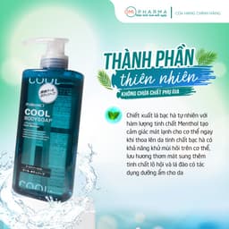 Thumbnail Sữa Tắm Nam Cao Cấp Nhật Bản Bạc Hà Mát Lạnh Pharmaact Cool Body Soap (550ml) 2