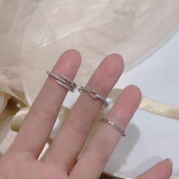 Thumbnail Nhẫn bạc 925 freesize vô cực đính pha lê lấp lánh xinh xắn dễ thương Dế Bạc –N5570 3