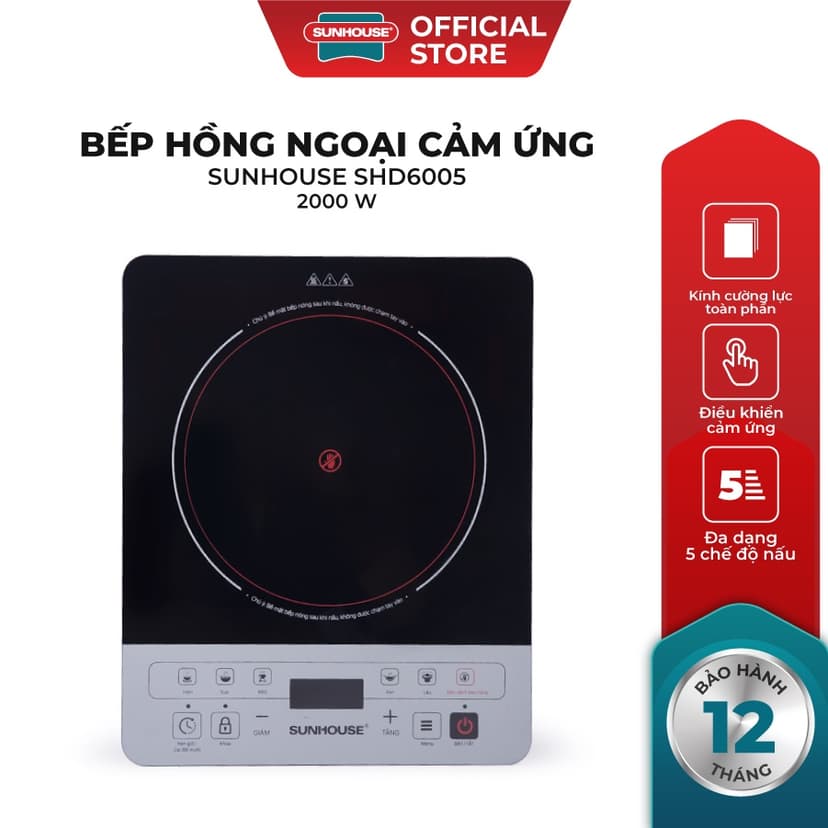 Ảnh Bếp hồng ngoại cảm ứng SUNHOUSE SHD6005 1