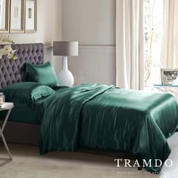 Thumbnail Bộ Chăn Ga Gối Lụa Cao Cấp TRAMDO BEDDING Màu Xanh Lá Cây 2