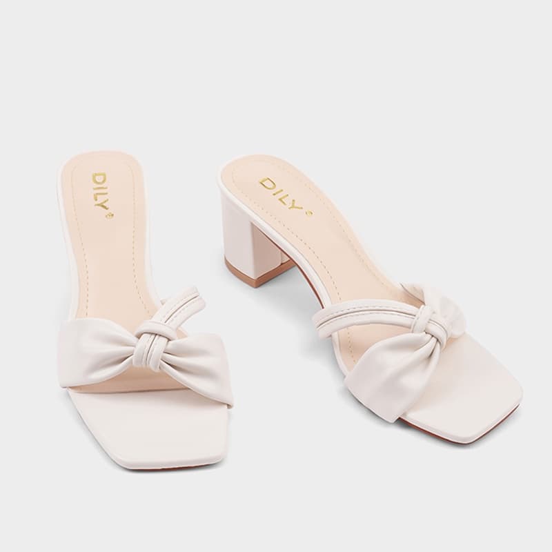 Ảnh Dép guốc nữ DILY cao gót quai nhún êm chân gót vuông cao 5cm_ AA0292 3