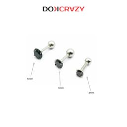 Thumbnail Bông tai nụ đá trắng đen DOKCRAZY unisex nhiều size thời trang 3