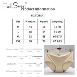 Thumbnail FallSweet M-2XL Quần Lót Lụa Lạnh Không Đường May Lưng Vừa Thoáng Khí Thoải Mái Cho Nữ Plus Size 4
