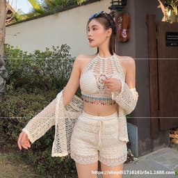Thumbnail Set bikini ren đi biển silive set đồ bơi bikini bigsize chất ren mêm mại kiểu dáng trẻ trung silive_official 3