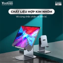 Thumbnail Giá đỡ điện thoại để bàn YOOBAO B4 Hợp kim nhôm Điều chỉnh độ cao - Hàng chính hãng - Bảo hành 12 tháng 3