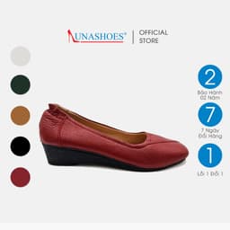 Thumbnail Giày da bò nữ 3p LUNASHOES 2103 búp bê mũi vuông đế tpr chống trơn bảo hành 2 năm siêu bền 2