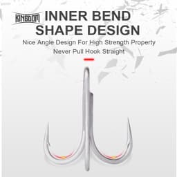 Thumbnail Set 6 móc câu cá Kingdom bằng thép carbon cao cấp chống ăn mòn 9626 3