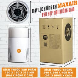 Thumbnail Máy lọc không khí MAX AIR MA025 lọc 99,97% bụi mịn, khử khuẩn, diệt nấm mốc, bảo hành 12 tháng, 1 đổi 1, hàng chính hãng 2