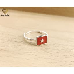 Thumbnail Nhẫn bạc Ý 925 Huệ Ngân - Quốc kỳ VIỆT NAM 4