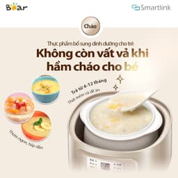 Thumbnail Nồi Nấu Cháo, Ninh, Hầm Cách Thủy 800ml 4 trong 1 Bear DDZ - A08D1 - Hàng Chính Hãng 2