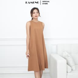 Thumbnail Đầm suông sát nách KAMONG kiểu dáng đầm thiết kế sang trọng, chất liệu đũi xước cao cấp. 1