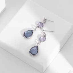 Thumbnail Khuyên tai Pinkdudu PD441 hợp kim dáng dài đính đá pha lê màu xanh dương phong cách boho thời trang cho nữ 3