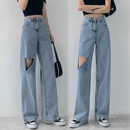Thumbnail Quần Jeans Nữ Lưng Cao Ống Loe 3 Màu Size S-5Xl 2